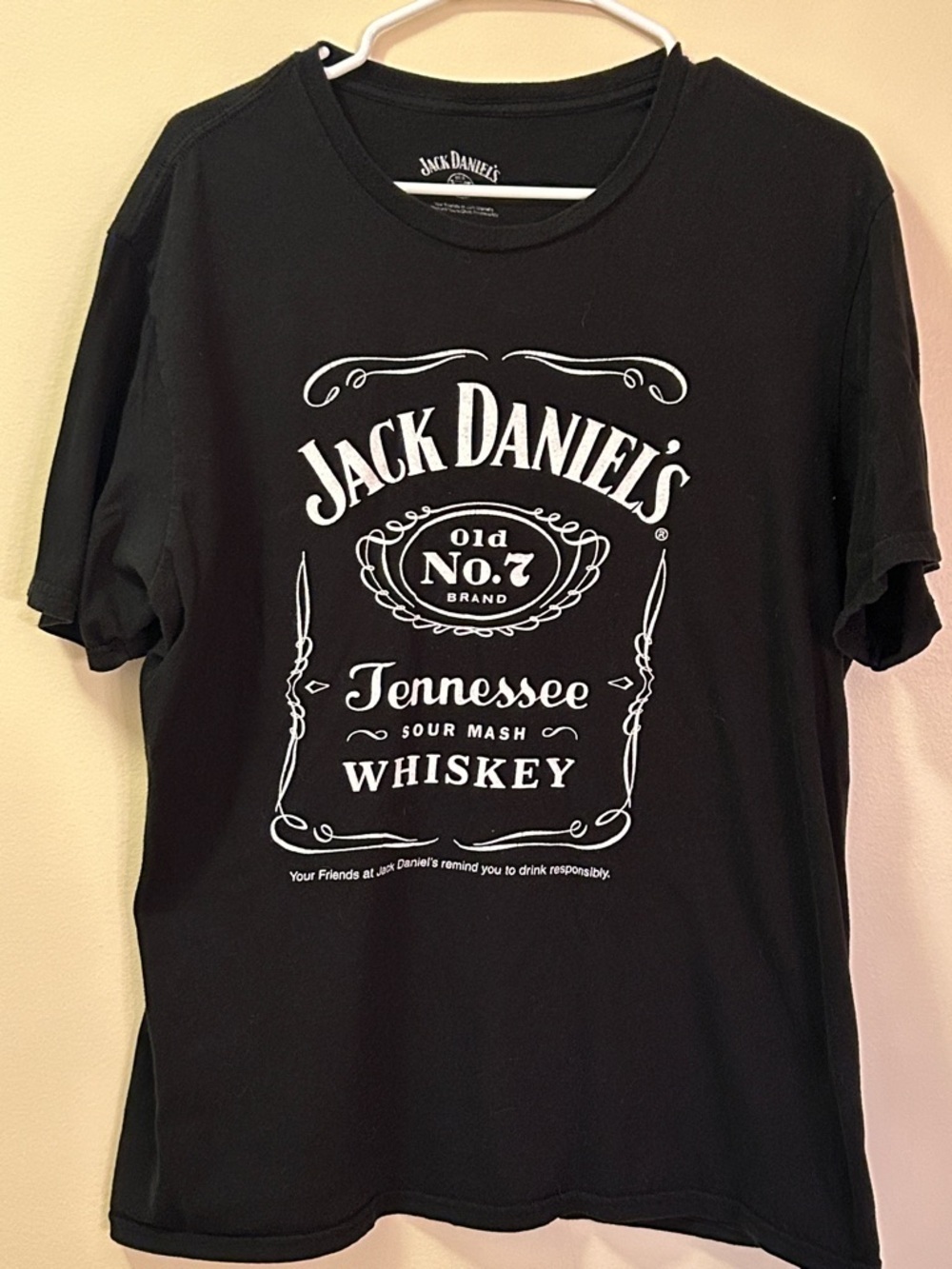 Jack Daniels Black Short Sleeve Tee with White Graphic